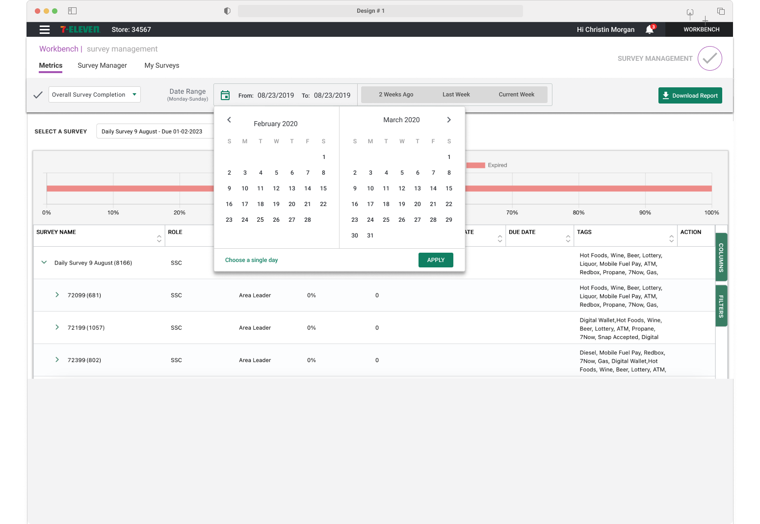 Search for Survey By Date